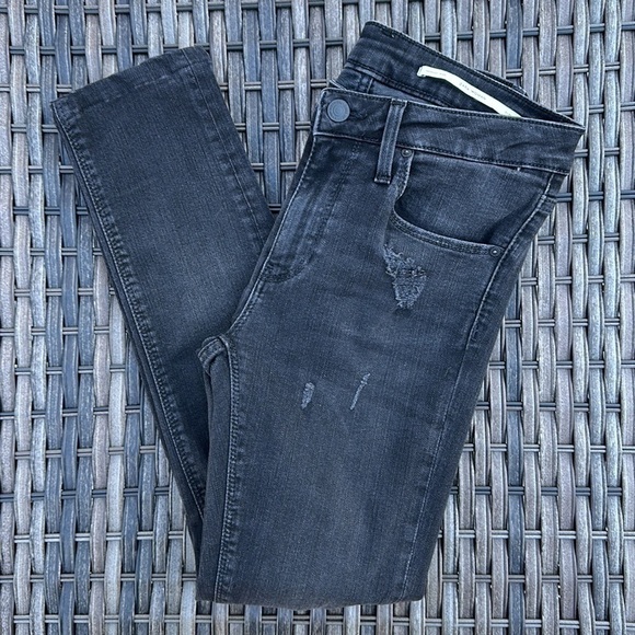 Zara Woman Medium Rise Slim Fit Deconstructed Black Skinny Jeans - Picture 2 of 16